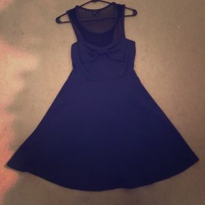 A blue mini dress